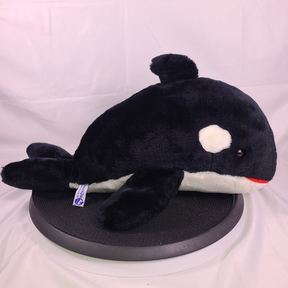 Vintage Seaworld Shamu Orca Killer Whale Stuffed Animal Plush 18” Sea World 90s